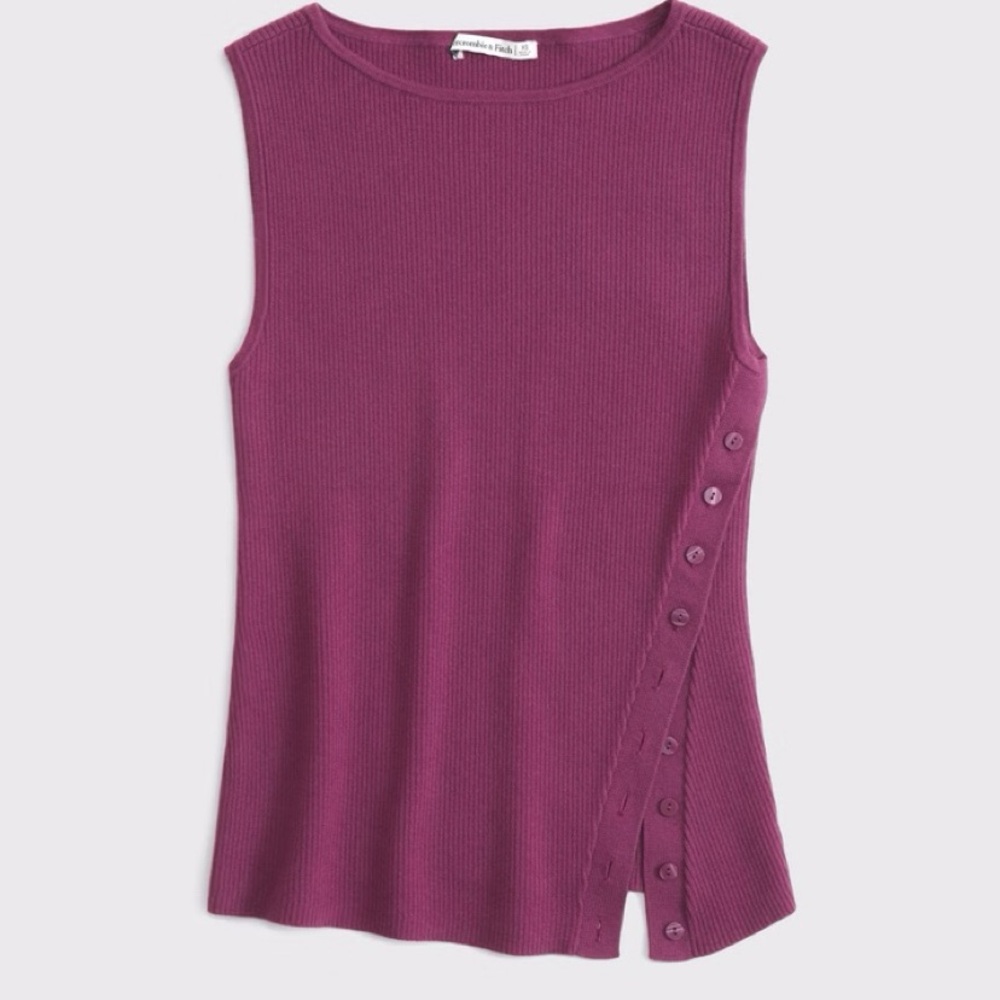 Abercrombie Purple Sleeveless Ribbed Top Size Small